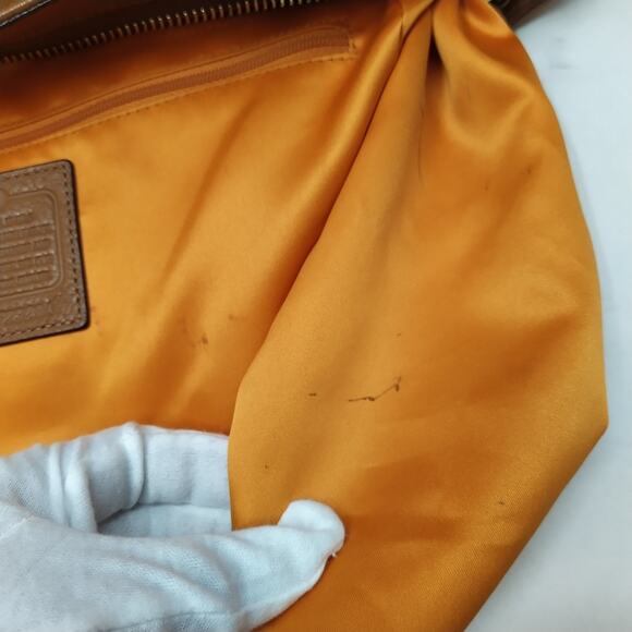 Coach Brown Pebbled Leather Double Handles Zipper Tote Bag - Picture 11 of 16